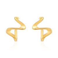 1 Pair French Style Modern Style Simple Style Curve Spiral Stripe Irregular Plating 304 Stainless Steel 18K Gold Plated Ear Studs main image 5