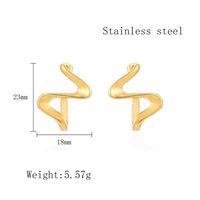1 Pair French Style Modern Style Simple Style Curve Spiral Stripe Irregular Plating 304 Stainless Steel 18K Gold Plated Ear Studs main image 2
