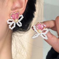 Real Gold Electroplating Mermaid Pearl Earrings Korean Long Ear Buckle Earrings sku image 5