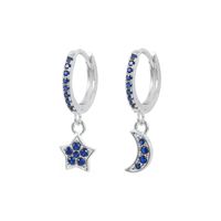 Star Moon Diamond Earrings Ear Hoop Fashion Earrings sku image 12