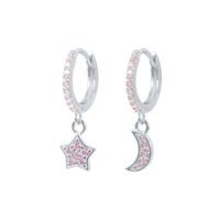 Star Moon Diamond Earrings Ear Hoop Fashion Earrings sku image 10