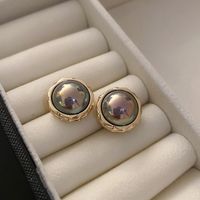 Real Gold Electroplating Mermaid Pearl Earrings Korean Long Ear Buckle Earrings sku image 16