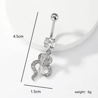 1 Piece Sexy Snake Stainless Steel Plating Zircon Belly Ring sku image 2