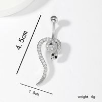 1 Piece Sexy Snake Stainless Steel Plating Zircon Belly Ring sku image 3