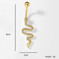 1 Piece Sexy Snake Stainless Steel Plating Zircon Belly Ring sku image 1