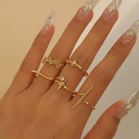 Simple Style Star Solid Color Copper Zircon Rings In Bulk main image 1