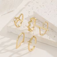 Simple Style Star Solid Color Copper Zircon Rings In Bulk main image 4