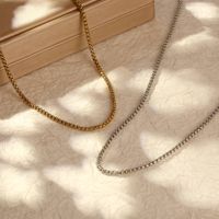 Simple Style Streetwear Solid Color Stainless Steel Plating Necklace main image 4