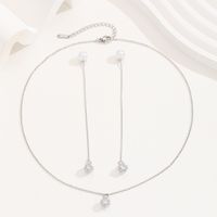 Simple Style Circle Copper Silver Plated Artificial Pearls Zircon Jewelry Set In Bulk main image 3
