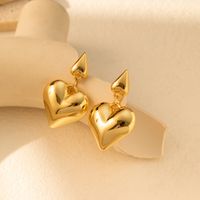 1 Pair Vintage Style Simple Style Heart Shape Alloy Copper Drop Earrings main image 9