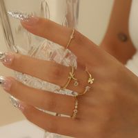 Simple Style Solid Color Rhombus Copper Gold Plated Zircon Rings In Bulk main image 1