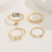 Simple Style Solid Color Rhombus Copper Gold Plated Zircon Rings In Bulk main image 2