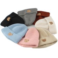 Children Unisex Simple Style Bear Embroidery Wool Cap main image 2