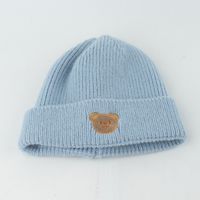 Children Unisex Simple Style Bear Embroidery Wool Cap main image 3