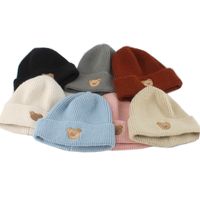 Children Unisex Simple Style Bear Embroidery Wool Cap main image 5