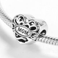 Mama Simple Style Letter Heart Shape Crown Sterling Silver Inlay Zircon Jewelry Accessories main image 7