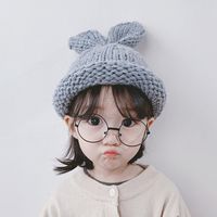 Children Unisex Cute Simple Style Bunny Ears Wool Cap main image 2