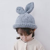 Children Unisex Cute Simple Style Bunny Ears Wool Cap main image 5
