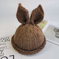 Children Unisex Cute Simple Style Bunny Ears Wool Cap sku image 3
