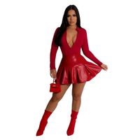 Du Quotidien Rue Femmes Vêtement De Rue Couleur Unie Spandex Polyester Fermeture Éclair Jupe Ensembles Jupe Ensembles sku image 10