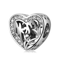 ماما أسلوب بسيط رسالة شكل القلب تاج الفضة الاسترليني ترصيع الزركون اكسسوارات المجوهرات sku image 5