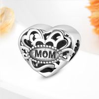 Mama Simple Style Letter Heart Shape Crown Sterling Silver Inlay Zircon Jewelry Accessories sku image 2