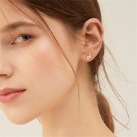1 Pair Casual Elegant Classic Style Letter Plating Copper 14k Gold Plated Ear Studs main image 4