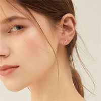 1 Pair Casual Elegant Classic Style Letter Plating Copper 14k Gold Plated Ear Studs main image 7