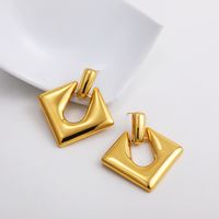 1 Pair Vintage Style Geometric Heart Shape Plating Stainless Steel Titanium Steel Hoop Earrings main image 5