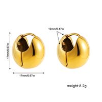 1 Pair Vintage Style Geometric Heart Shape Plating Stainless Steel Titanium Steel Hoop Earrings sku image 2