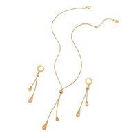 Stainless Steel 18K Gold Plated Simple Style Commute Plating Water Droplets Jewelry Set sku image 1