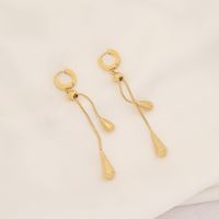 Stainless Steel 18K Gold Plated Simple Style Commute Plating Water Droplets Jewelry Set main image 5