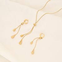 Stainless Steel 18K Gold Plated Simple Style Commute Plating Water Droplets Jewelry Set main image 1