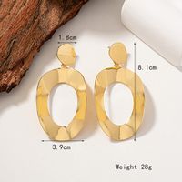 1 Pair Elegant Simple Style Circle Solid Color Plating Hollow Out Ferroalloy 14k Gold Plated Drop Earrings main image 2