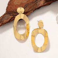 1 Pair Elegant Simple Style Circle Solid Color Plating Hollow Out Ferroalloy 14k Gold Plated Drop Earrings main image 6