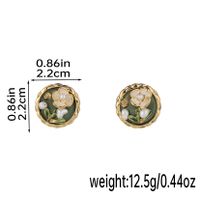1 Pair Elegant Classical Vintage Style Flower Plating Hollow Out Inlay Freshwater Pearl Copper Pearl 18k Gold Plated Ear Studs main image 3
