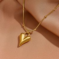 Titanium Steel 18K Gold Plated Classic Style Inlay Heart Shape Zircon Jewelry Set sku image 3