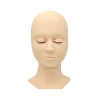 Lady Human Face Artificial Fiber Eyelash Hair Practice Head Mold 1 Piece sku image 1