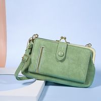 Women's Solid Color Pu Leather Clasp Frame Wallets sku image 2
