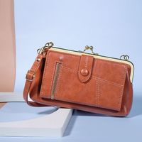 Women's Solid Color Pu Leather Clasp Frame Wallets sku image 1