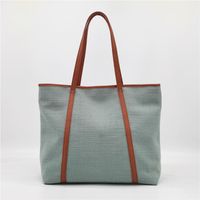 Women's Canvas Solid Color Vintage Style Square Zipper Shoulder Bag main image 3