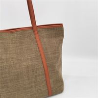 Women's Canvas Solid Color Vintage Style Square Zipper Shoulder Bag main image 4