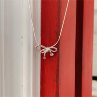 Simple Style Bow Knot Sterling Silver Plating Pendant Necklace main image 5