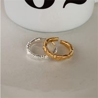 Simple Style Solid Color Sterling Silver Open Rings main image 4