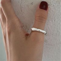 Simple Style Solid Color Sterling Silver Open Rings sku image 1