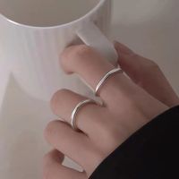 Einfacher Stil Geometrisch Einfarbig Sterling Silber Ringe main image 3