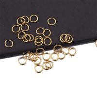 100 PCS/Package Stainless Steel 18K Gold Plated Solid Color Polished Jump Ring main image 1