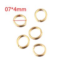 100 PCS/Package Stainless Steel 18K Gold Plated Solid Color Polished Jump Ring sku image 2