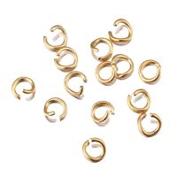 100 PCS/Package Stainless Steel 18K Gold Plated Solid Color Polished Jump Ring main image 2