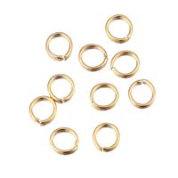 100 PCS/Package Stainless Steel 18K Gold Plated Solid Color Polished Jump Ring main image 4